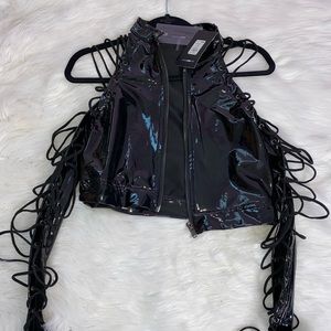 Fashion Nova Latex Lace Up Top